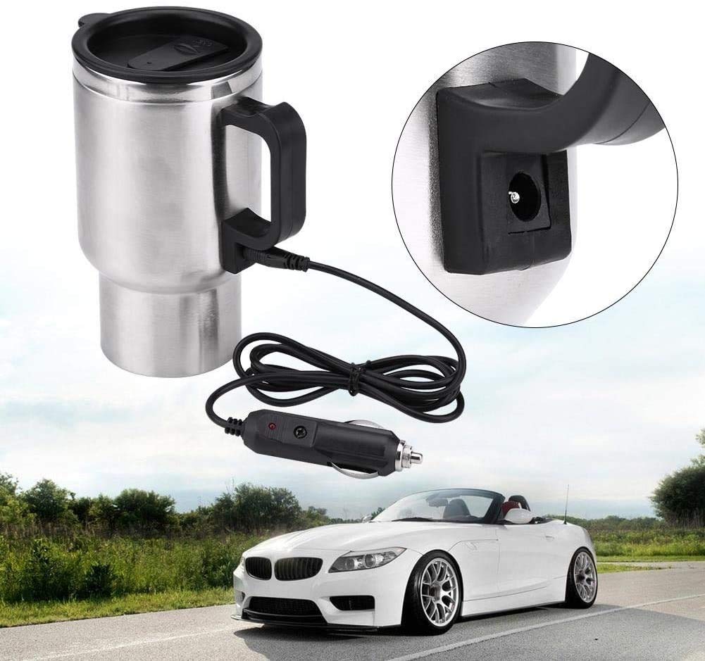 Car Charging Electric Kettle , Stainless Steel Travel Coffee Mug Cup happyhome