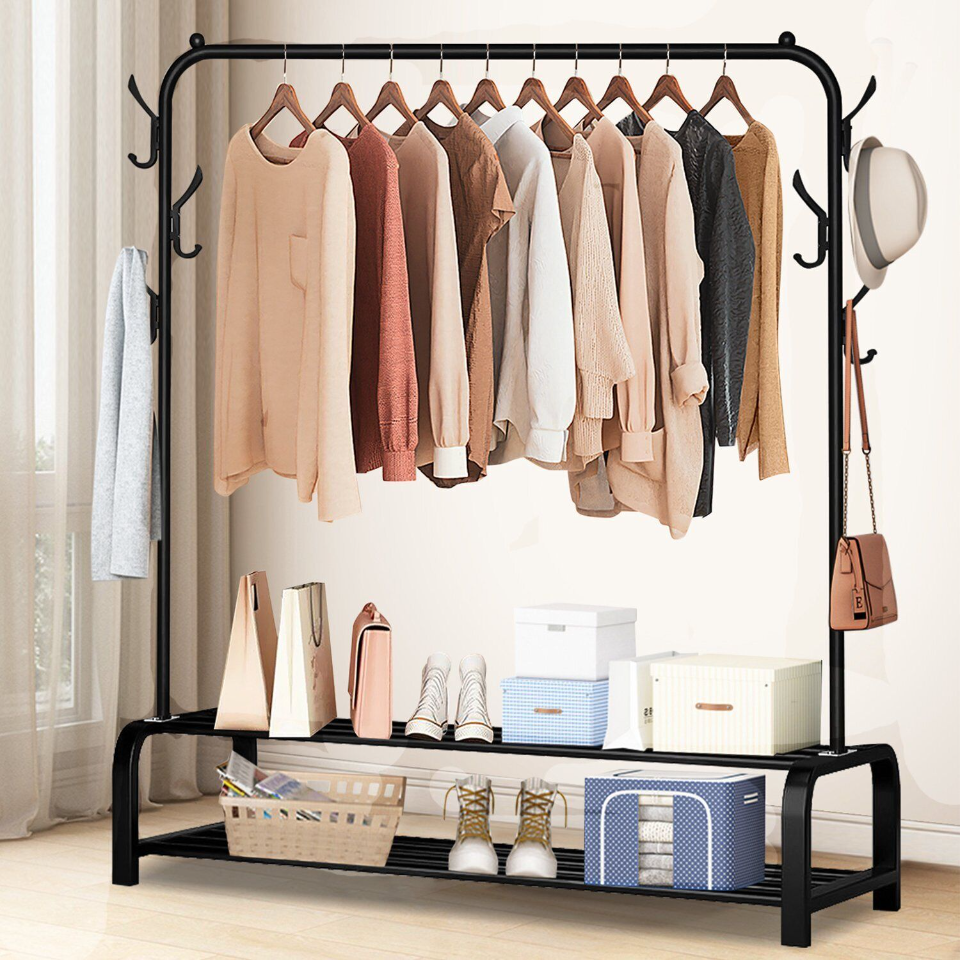 Clothes Hanger with Shoe Organizer, Coat Rack Clothes Stand Hanger happyhome