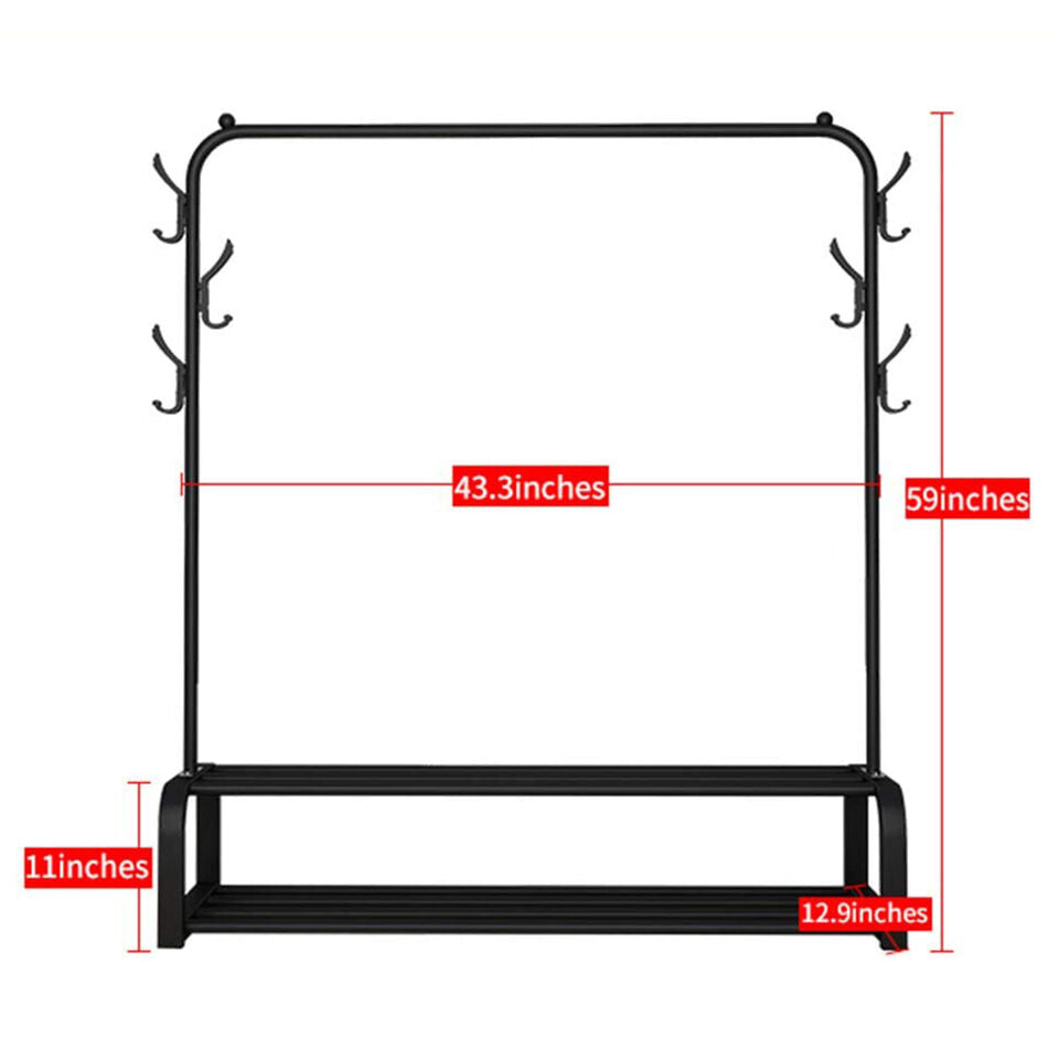 Clothes Hanger with Shoe Organizer, Coat Rack Clothes Stand Hanger happyhome