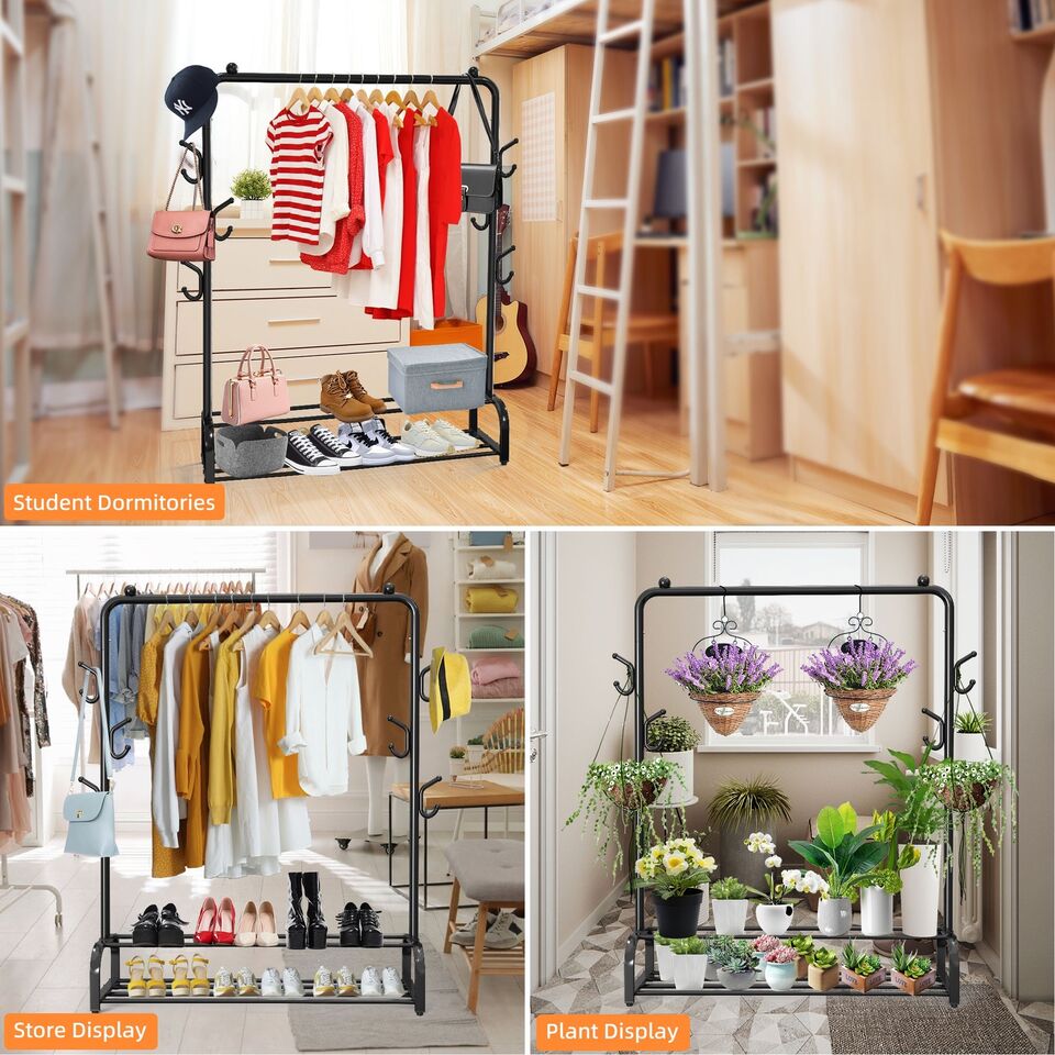 Clothes Hanger with Shoe Organizer, Coat Rack Clothes Stand Hanger happyhome