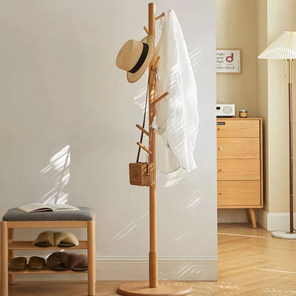 8 Hook Wooden Garment Rack, Wooden Clothes Stand