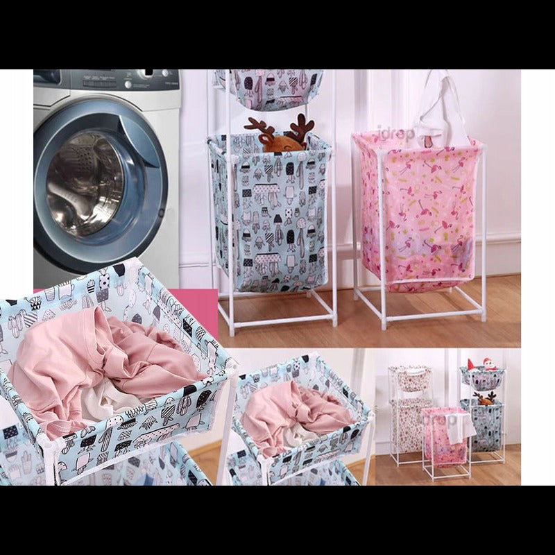 Double Layer Cloth Basket , Laundry Basket Double Layer happyhome