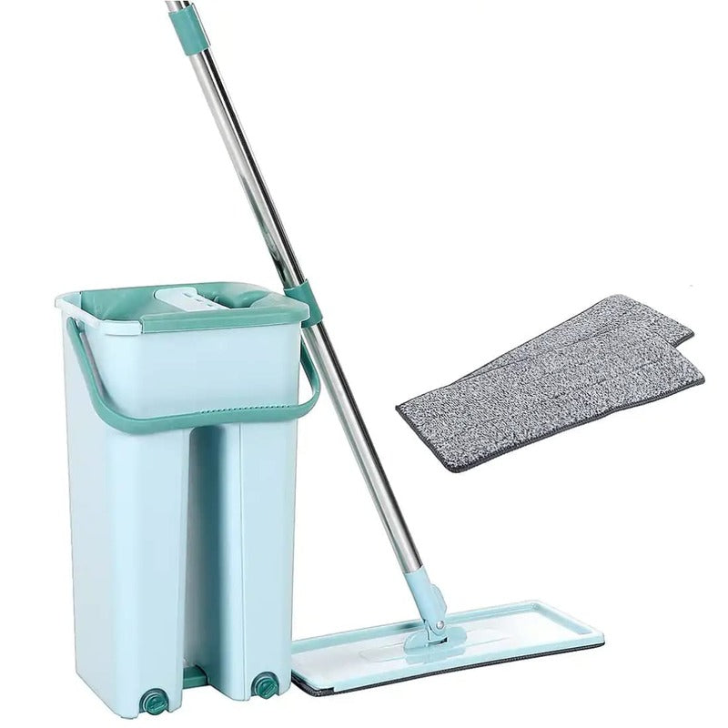 Floor Mop with Bucket, Microfiber Flat Mop with Bucket happyhome