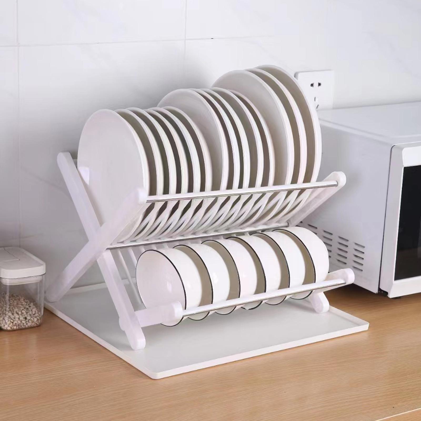 Foldable Dish Rack , Folding Storage Rack for Dishes happyhome