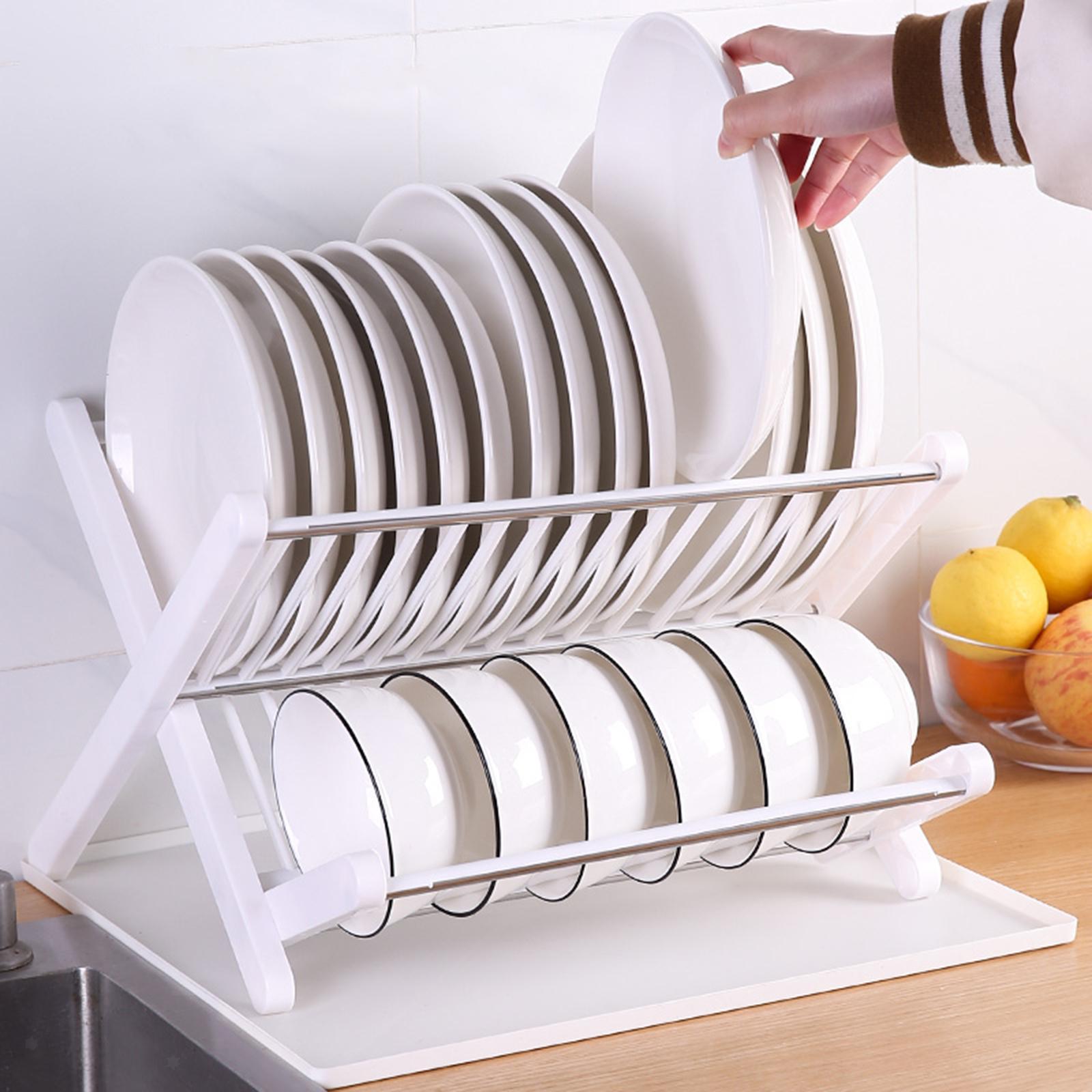 Foldable Dish Rack , Folding Storage Rack for Dishes happyhome