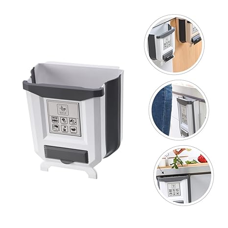 Foldable Waste Bin, Hanging Kitchen Trash Can happyhome