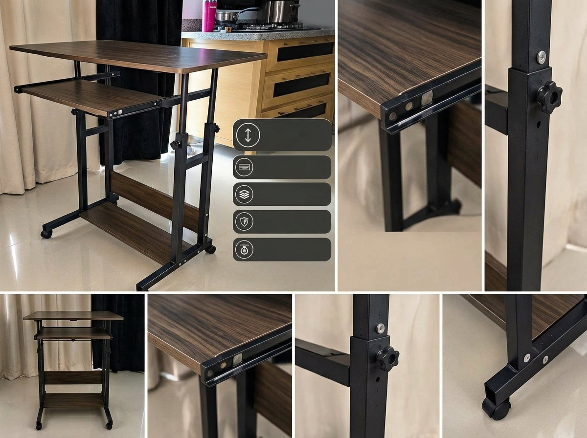 Adjustable Laptop Table with Key Board Tray,Computer Table,