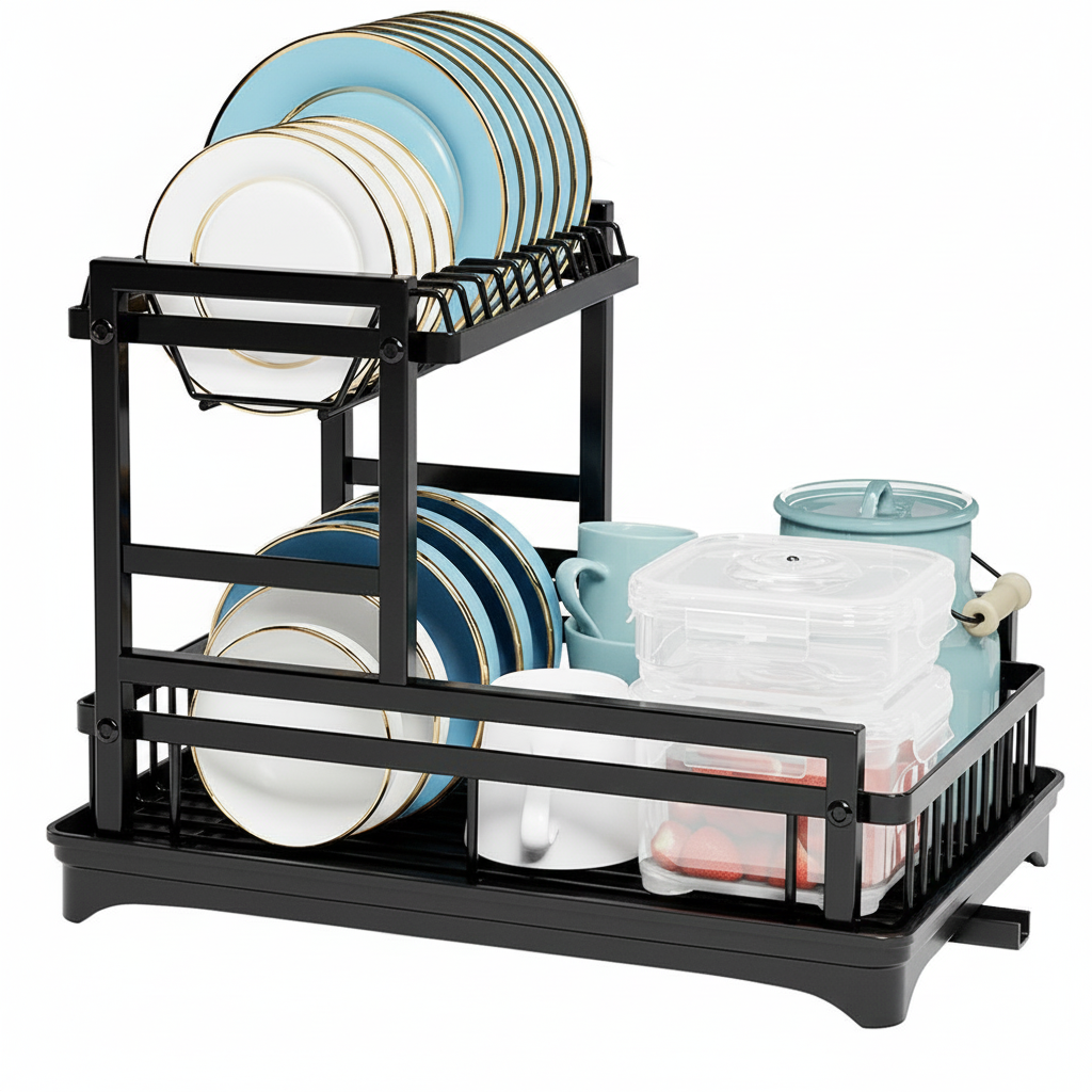 Dish 2 Racks 2 Tier Dish Rack, Dish Drying Rack – happyhome