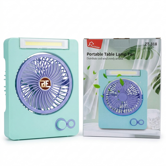 Table Fan with Light, LED Fan