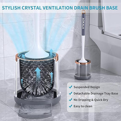 Grey Toilet Brush , Toilet Brush with Holder happyhome