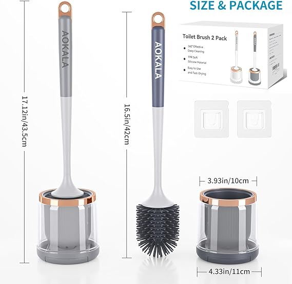 Grey Toilet Brush , Toilet Brush with Holder happyhome