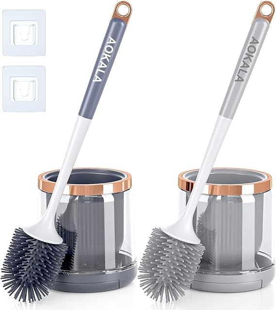 Grey Toilet Brush , Toilet Brush with Holder happyhome