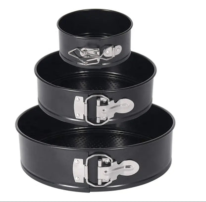 3-Piece Non-Stick Cake Tin Set (22cm, 24cm, 26cm) , Round Bakeware Cake Pan