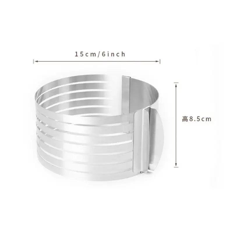 Adjustable Cake Slicer Ring , Layered Cake Cutting Ring