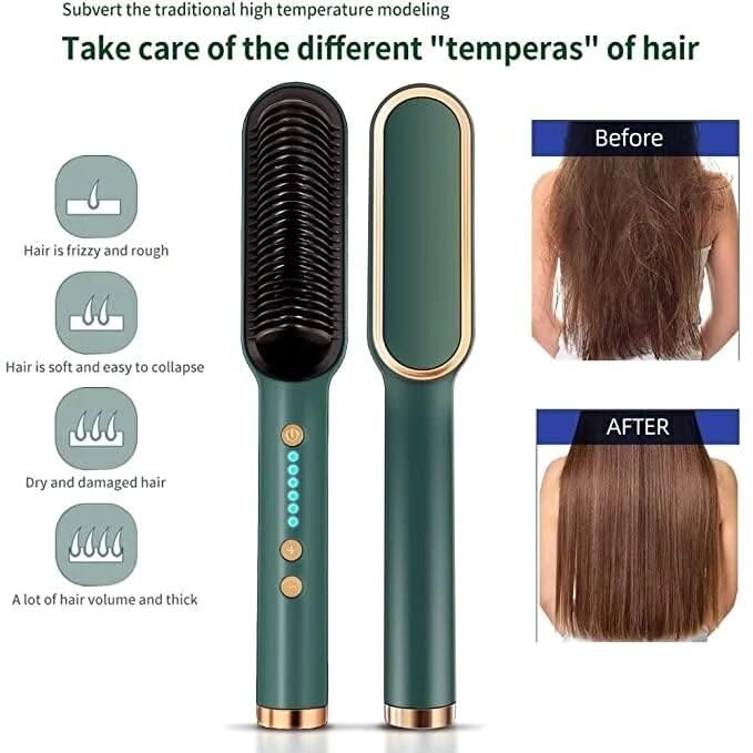 Hair Straightener Brush, Hair Straightener Comb for Women & Men happyhome