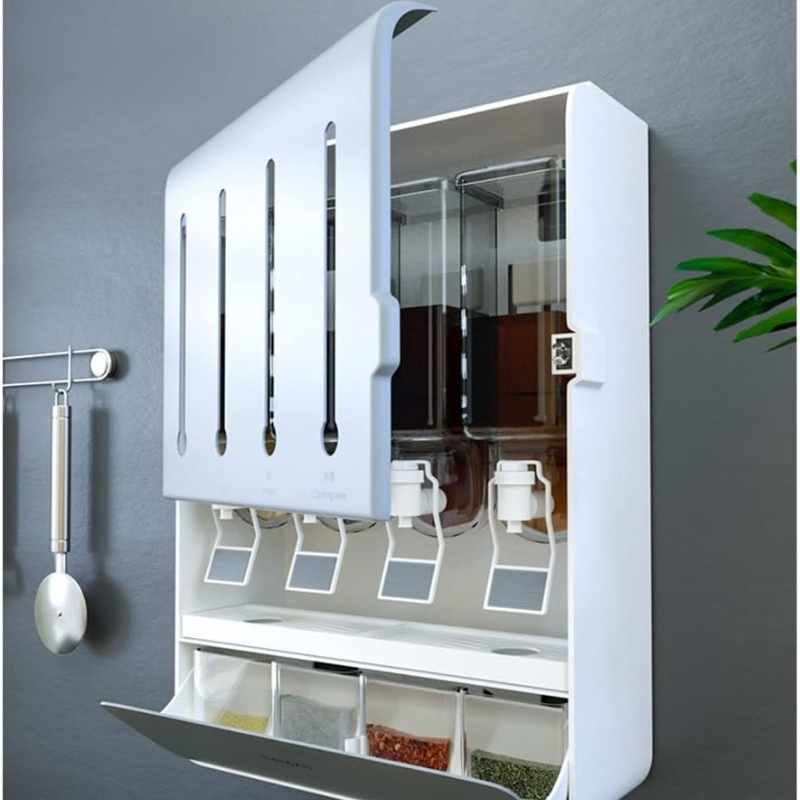 Hanging Spices Dispenser Rack, Kitchen Shelf Wall Mount Spice Rack happyhome