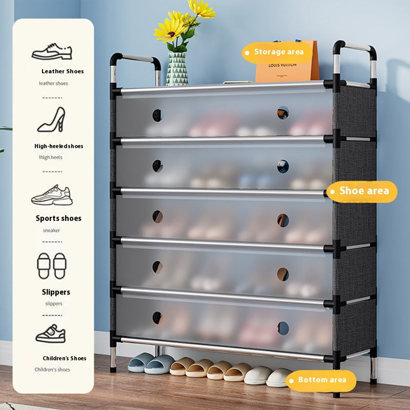 Metal Shoe Rack with Cover 6 tier, Shoe Rack with Door