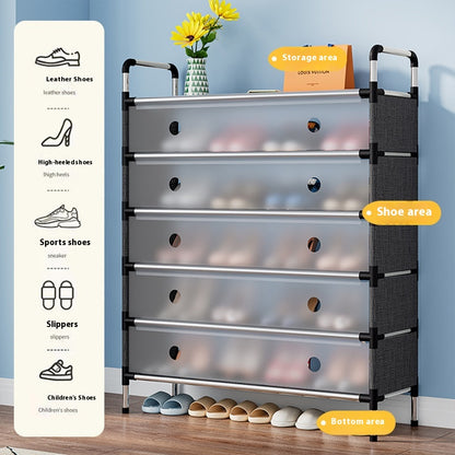 Metal Shoe Rack with Cover 6 tier, Shoe Rack with Door