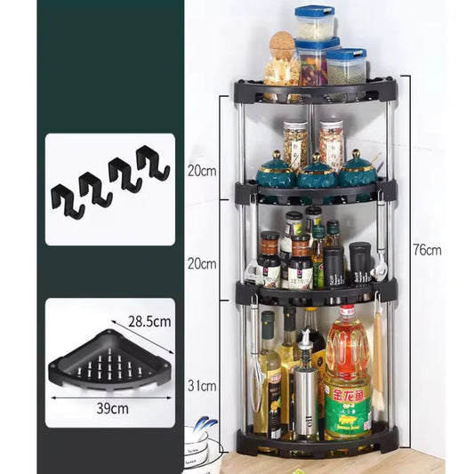 4 tier Plastic Corner Rack,4 Layer Kitchen Rack