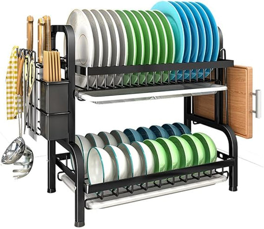 Kitchen Bowl Dish Drying Rack -2 Layer, Kitchen Dish Drying Rack happyhome