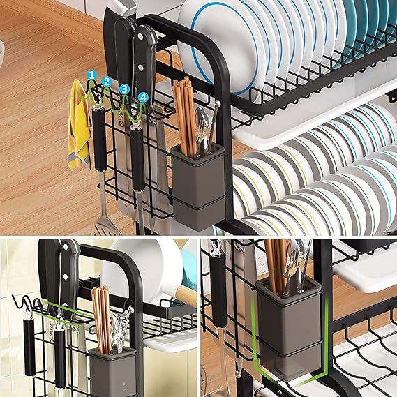 Kitchen Bowl Dish Drying Rack -2 Layer, Kitchen Dish Drying Rack happyhome