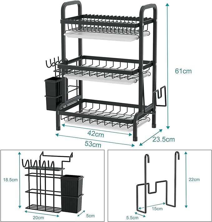 Kitchen Bowl Dish Drying Rack-3 Layer, Kitchen Dish Drying Rack happyhome