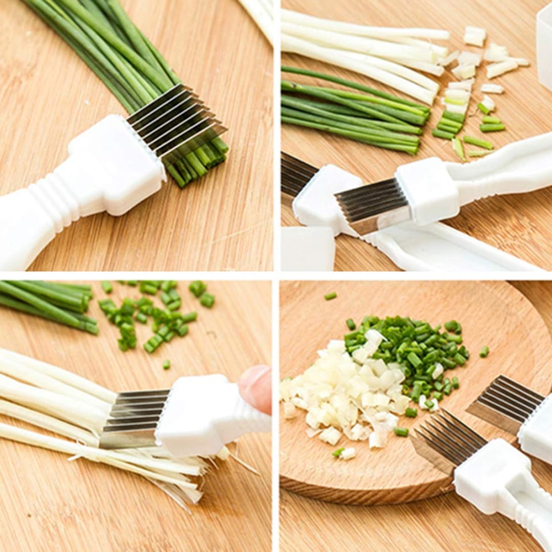 Kitchen Multifunctional Scallion Knife, Stainless Steel Vegetable Cutter happyhome