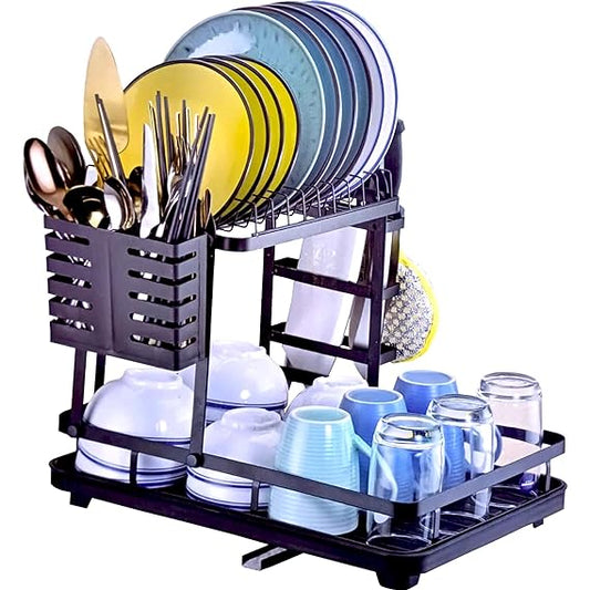 Kitchen Storage Rack,Plates Rack With Drainboard happyhome