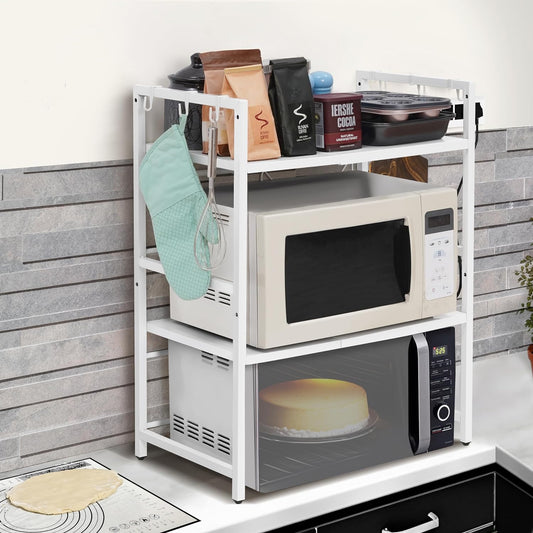 Microwave Rack Double Layer , Metal Storage Rack happyhome