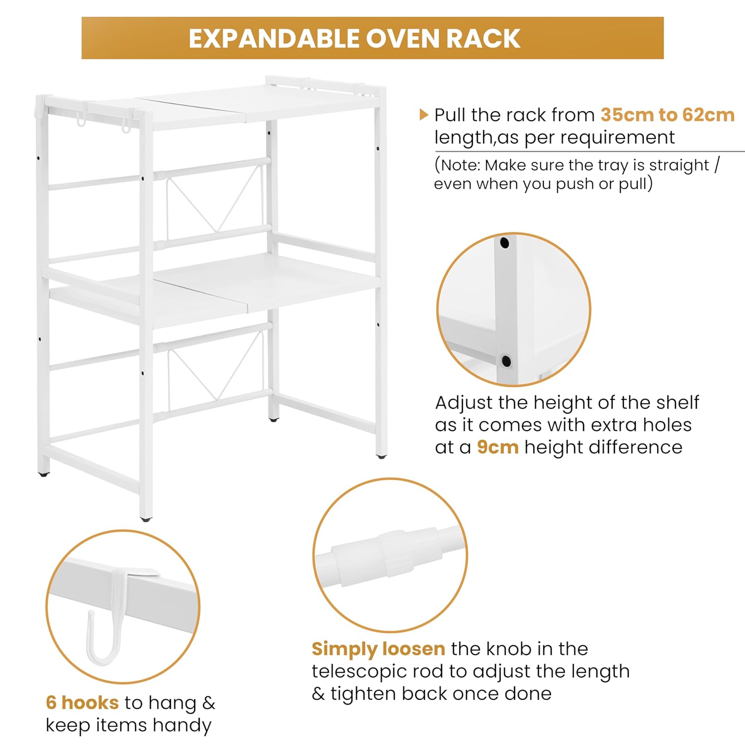 Microwave Rack Double Layer , Metal Storage Rack happyhome