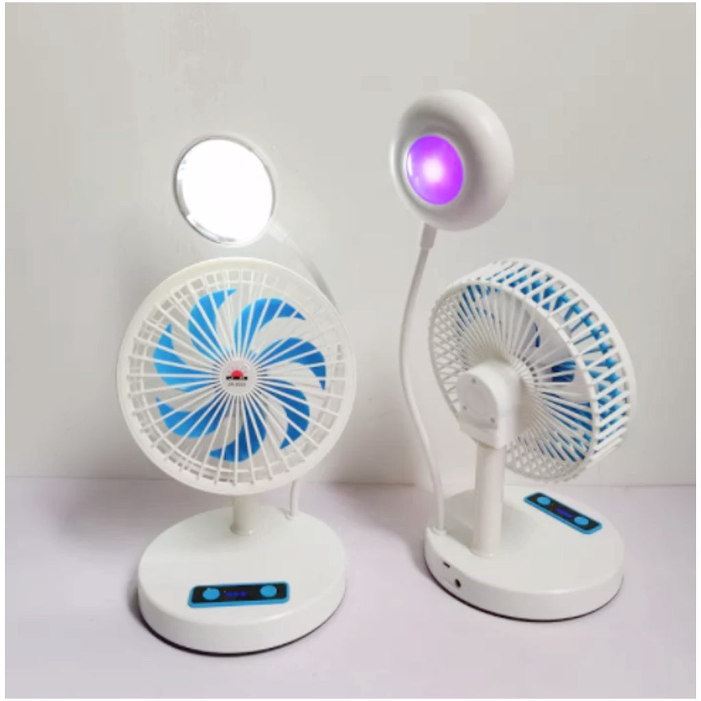 Mini Fan with LED, Portable Chargeable Mini Electric Fan With LED Light Lamp happyhome