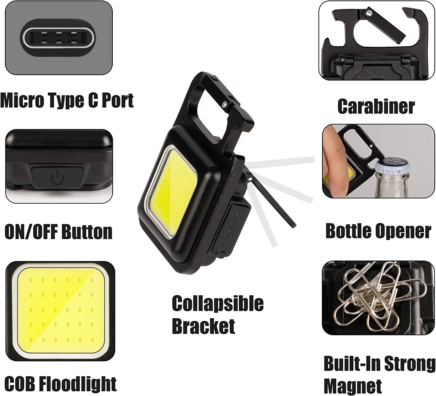 Mini Keychain Light, LED Keychain Light Rechargeable happyhome