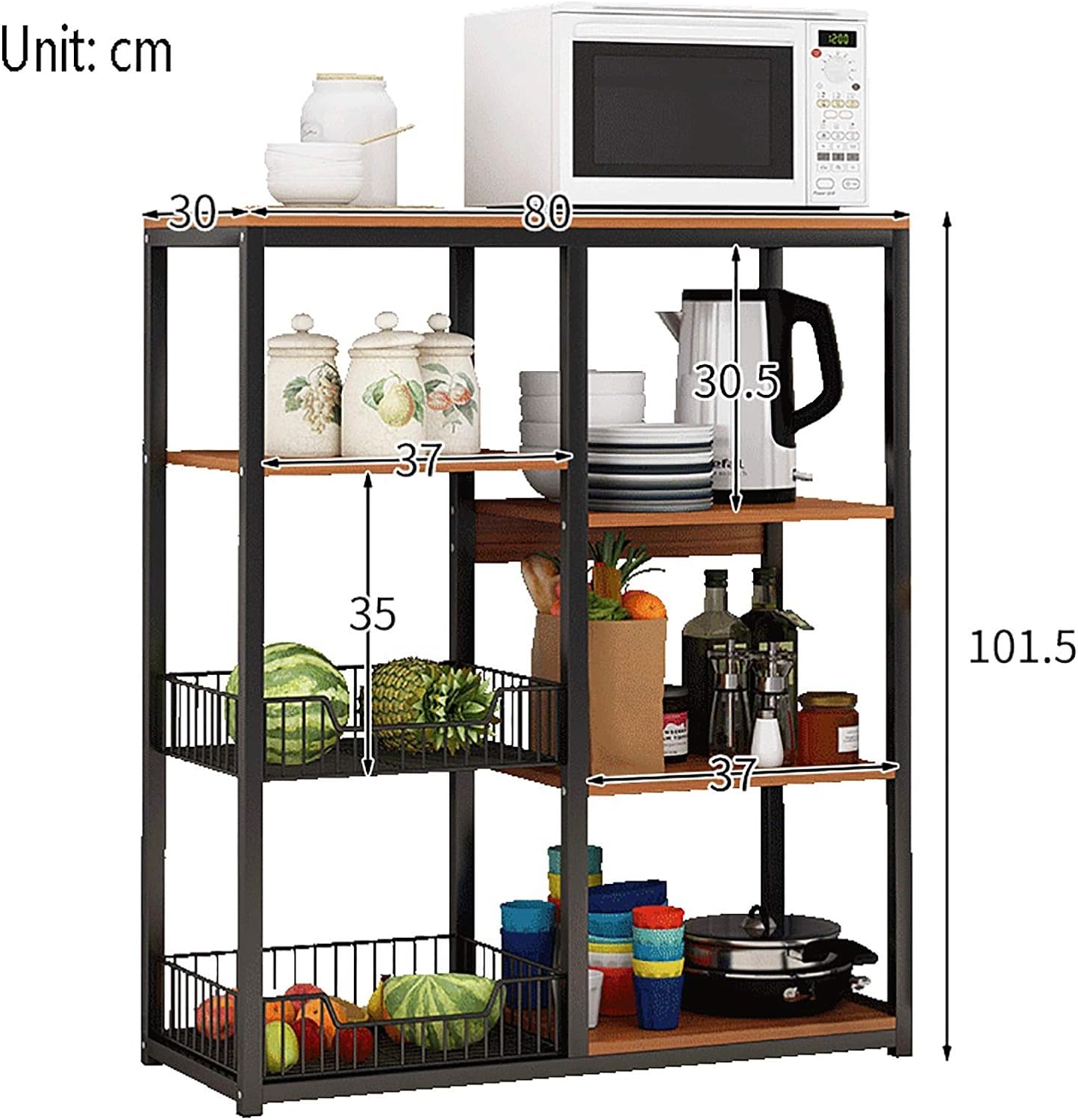 Multi Function Household Rack,4 Tier Storage Shelf happyhome