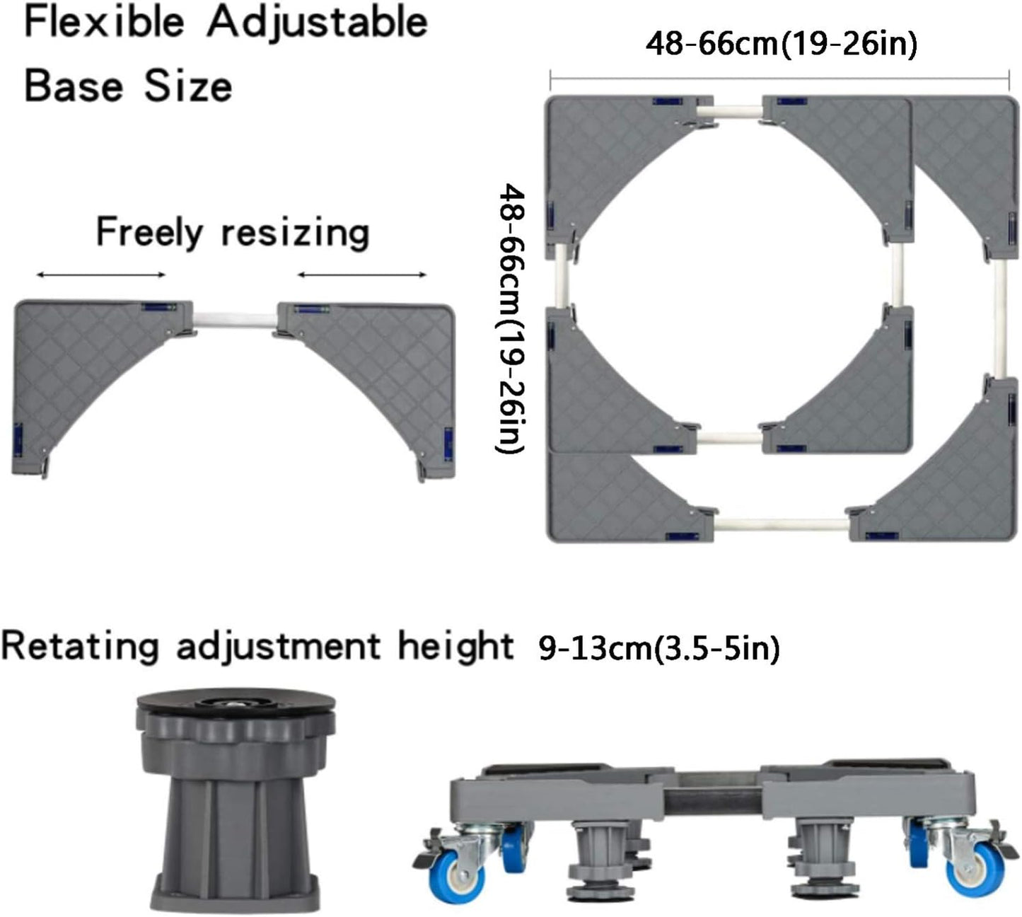 Multi Function Roller Stand, Adjustable Refrigerator Stand happyhome