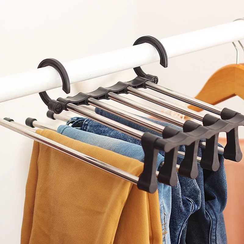 Multi Layer Folding Telescopic Trouser Rack happyhome