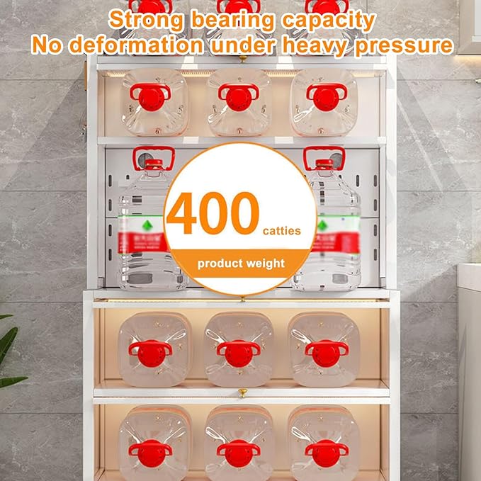 Multifunctional Closed Storage Cabinet 4 Layer, Kitchen Pantry Storage Cabinet( Size 61 CM) happyhome