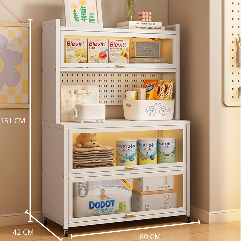 Multifunctional Closed Storage Cabinet 5 Layer, Standing Kitchen Storage Shelf happyhome