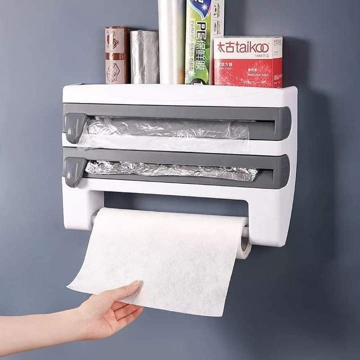 Paper Dispenser Plus Paper Holder, kitchen roll holder aluminum foil cutter happyhome