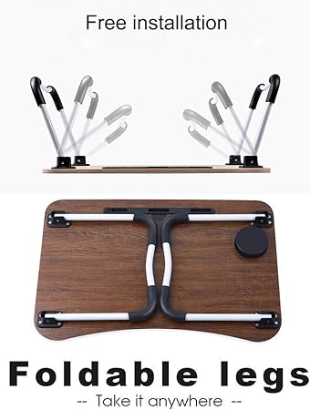 Portable Laptop stand with Handle,Bed Desk for Laptop with Cup Holder happyhome