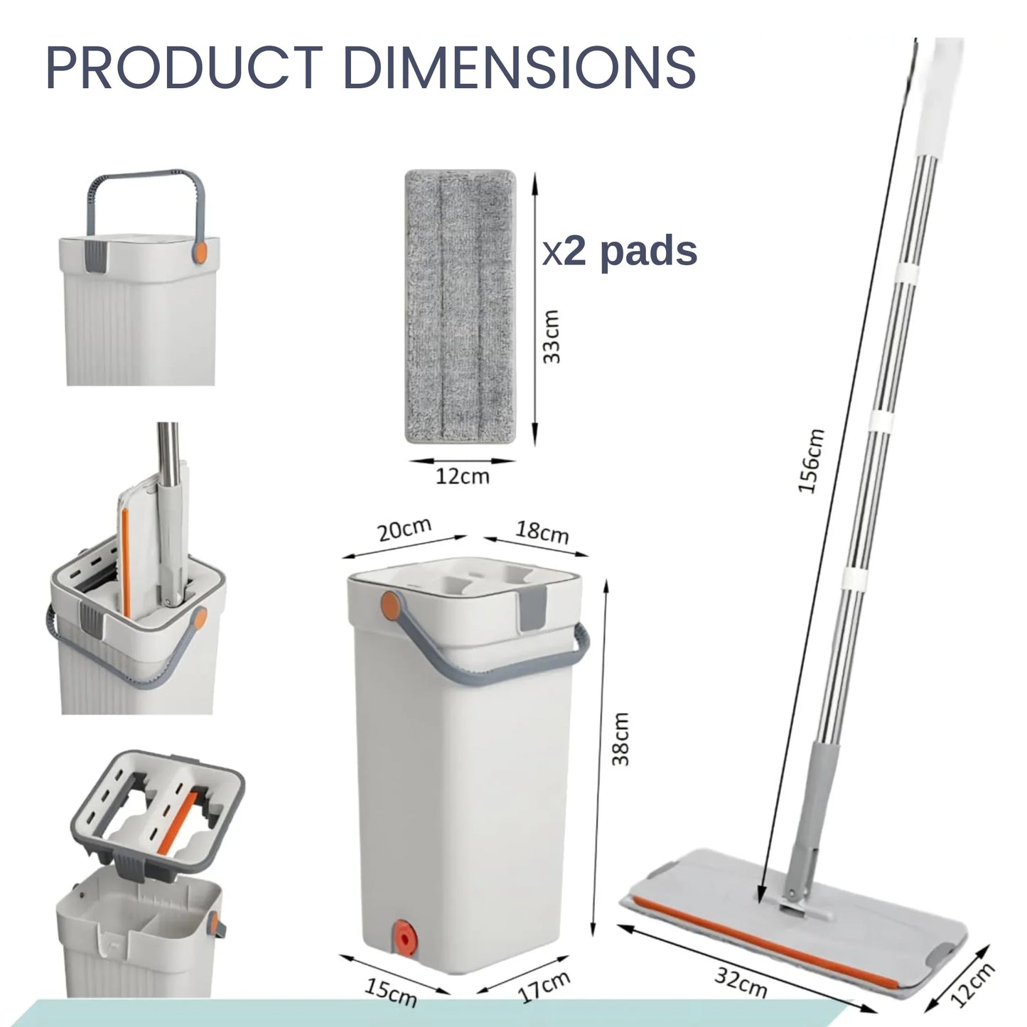 Floor Mop with Bucket , Flat Mop with Bucket