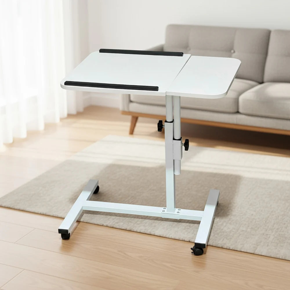 Rolling Laptop Table, Adjustable Bedside Table