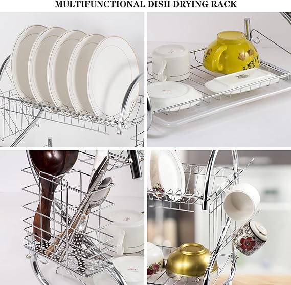 SS Crockery Dish Rack, Kitchen Rack Steel happyhome