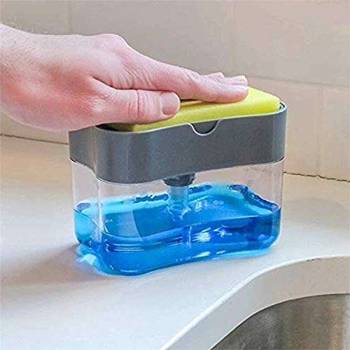 Soap Dispenser , Soap Press Dispenser with Sponge Holder happyhome