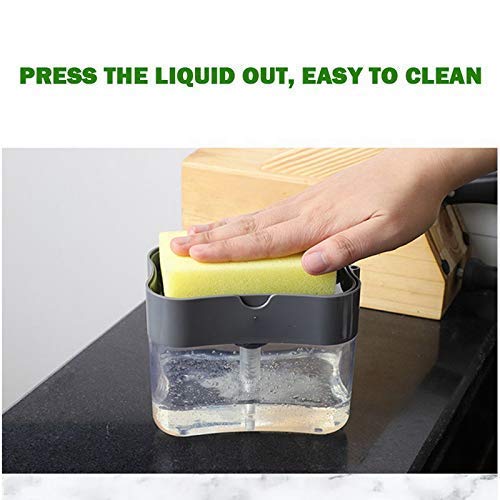 Soap Dispenser , Soap Press Dispenser with Sponge Holder happyhome