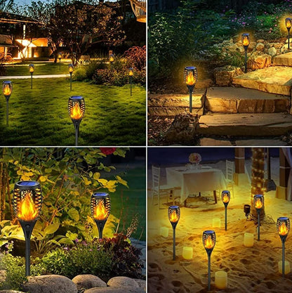 Solar Flame LED Light, Solar Ground Lights with Sensor Activated happyhome