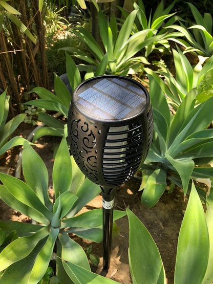 Solar Flame LED Light, Solar Ground Lights with Sensor Activated happyhome