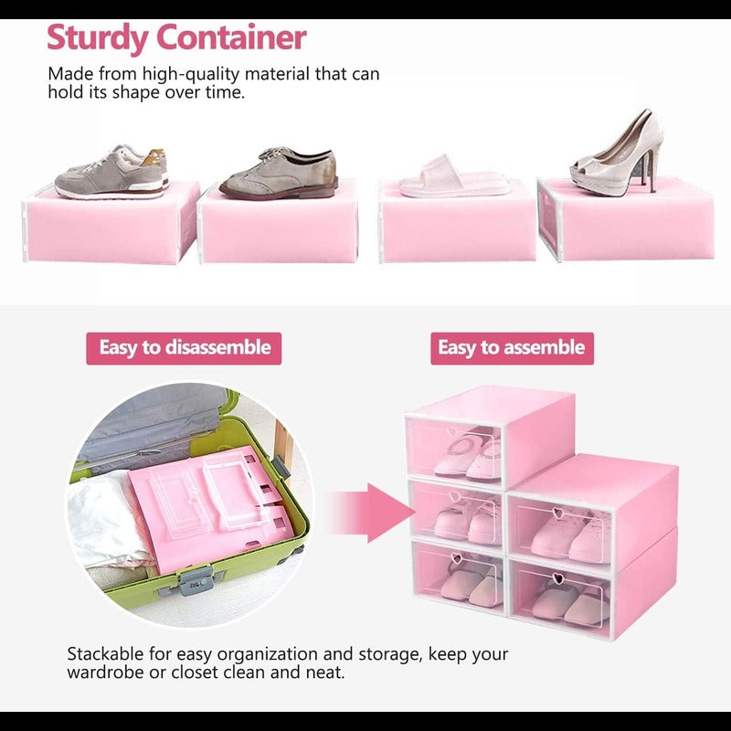 Stackable Shoe Box / 1pc , Plastic Shoe Storage Box happyhome