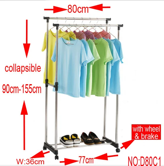 Steel Clothes Rack Double , Clothes Drying Rack Double Pole happyhome