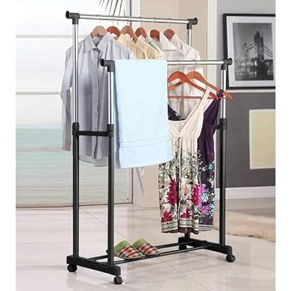 Steel Clothes Rack Double , Clothes Drying Rack Double Pole happyhome