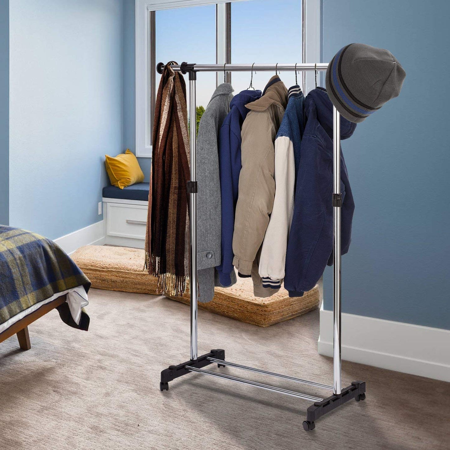 Steel Clothes Rack Single , Clothes Drying Rack Steel happyhome